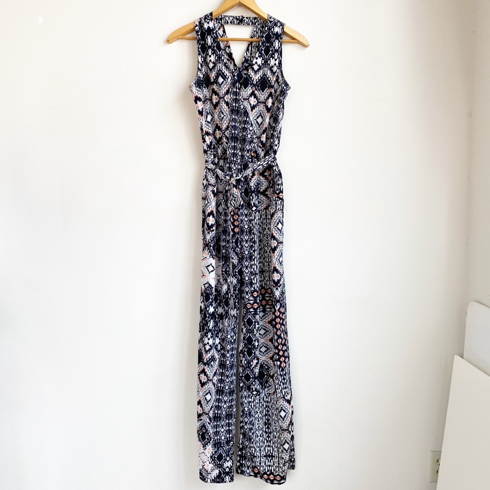 BeBop Play Pant Suit in Black, White, & Peach Sz S